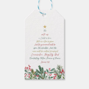 Etiqueta Para Presente Isaiah 9:6 Para nós Uma Criança é Natal Nascer