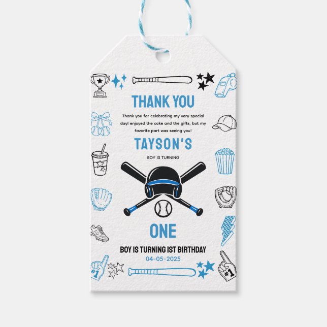 Etiqueta Para Presente It’s Game Time Baseball 1st Birthday (Frente)