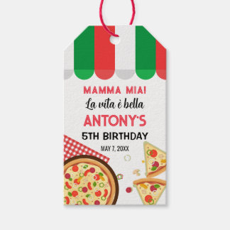 Etiqueta Para Presente Italian Birthday Pizza Party