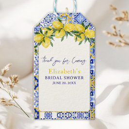 Etiqueta Para Presente Italian watercolor tiles with lemon, Bridal Shower