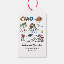 Etiqueta Para Presente Italian Wedding Whimsical Hand Drawn Amalfi Coast 