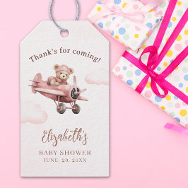 Etiqueta Para Presente  It's a Girl, Pink Teddy Bear Baby Shower Girl