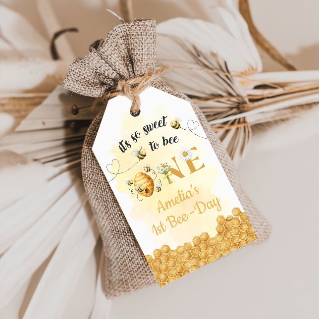 Etiqueta Para Presente It's So Sweet To Bee 1st Birthday (Criador carregado)