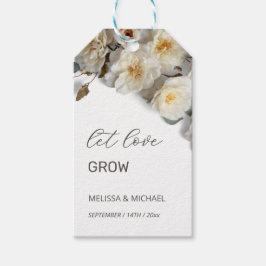 Etiqueta Para Presente Ivory 3D Roses Wedding Thank You