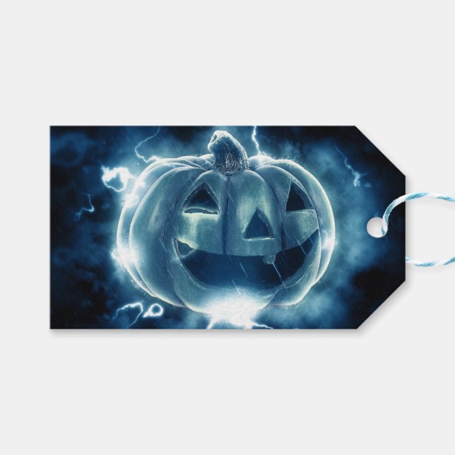 Etiqueta Para Presente jack-o-lanterna na chuva (Frente (horizontal))