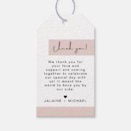 Etiqueta Para Presente JALAINE Modern Blush Color Block Obrigado