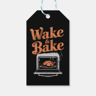 Etiqueta Para Presente Jantar de Peru Wake Bake Engraçado no Dia de Ação