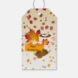 Etiqueta Para Presente Janto de Ação de Graças Cuisine Pumpkin Pie Hot Ch