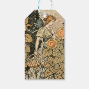 Etiqueta Para Presente Jardim Art Nouveau Girassol Mulher Grasset