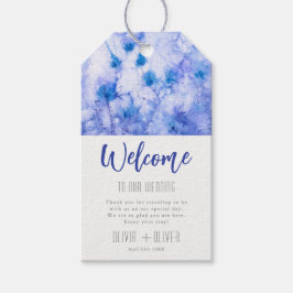 Etiqueta Para Presente Jardim de Casamento de Inverno Azul Bem-vindo
