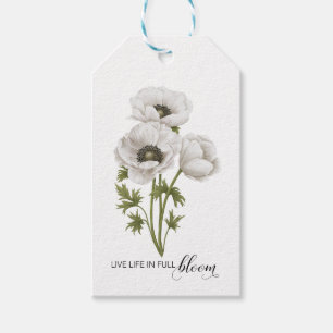 Etiqueta Para Presente Jardim de flores brancas da Moderna Vintage
