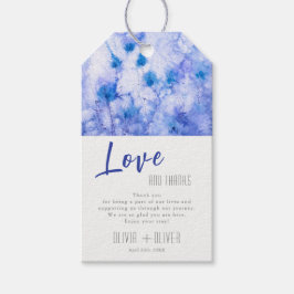Etiqueta Para Presente Jardim de Inverno Azul Casamento Amor e Agradecime