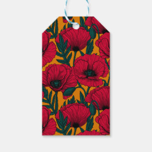 Etiqueta Para Presente Jardim de papoila-vermelha