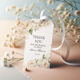 Etiqueta Para Presente Jardim de Peônia Marfim Neutro Obrigado