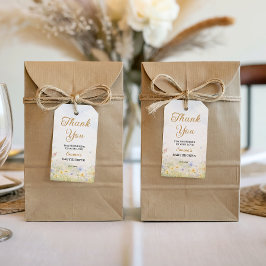 Etiqueta Para Presente Jardim de Primavera em Tons Pastéis de Flores Silv