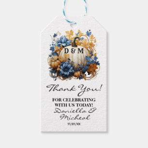 Etiqueta Para Presente Jardim de Queda Elegante de Pumpkin Branco