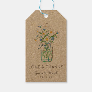 Etiqueta Para Presente Jarra de Pedra com Flores Silvestres Amor e Gratid