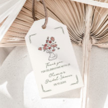 Jarra Floral Vermelha Suave Desenhada à Mão para C