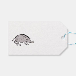 Etiqueta Para Presente Javali medieval e etiqueta de presente milagre