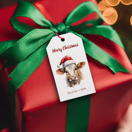 Etiqueta Para Presente Jersey Cow "Moory Christmas"