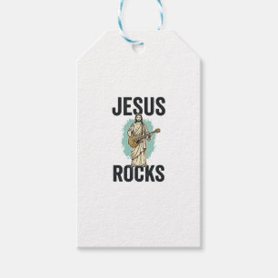 Etiqueta Para Presente Jesus Rocks Guitar Entalhe Cristão Vintage Des