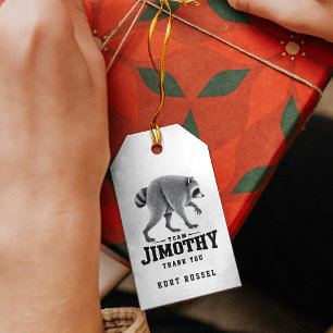 Etiqueta Para Presente Jimothy Viral Guaxinim Divertido Panda Lixo Vida S