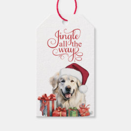 Etiqueta Para Presente Jingle All the Way Grande Pyrenees Cão de Natal