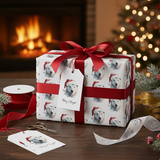 Etiqueta Para Presente Jingle Bear Joy, personalizado (Criador carregado)