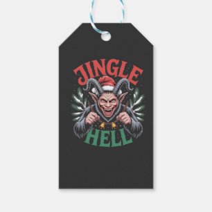 Etiqueta Para Presente Jingle Hell Christmas Krampus Mau Xmas