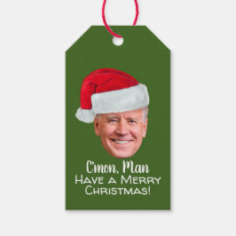 Etiqueta Para Presente Joe Biden Santa Hat C'mon Man - Feliz Natal