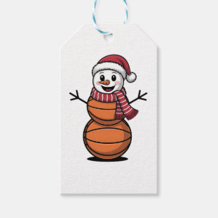 Etiqueta Para Presente Jogadores de Natal no Basquete