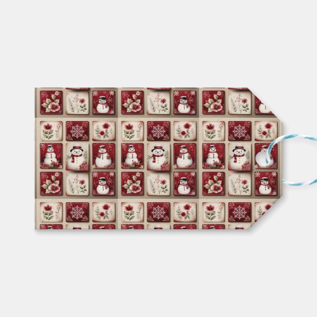 Etiqueta Para Presente Jolly Snowmen (Frente (horizontal))