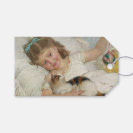 Etiqueta Para Presente Jovens Brincando Com Seu Gato De Animais De Compan