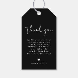 Etiqueta Para Presente JoVI Edgy Black Modern Minimalista Tags de Favor