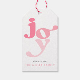 Etiqueta Para Presente Joy Pink Modern Retro Tipografia Minimalística