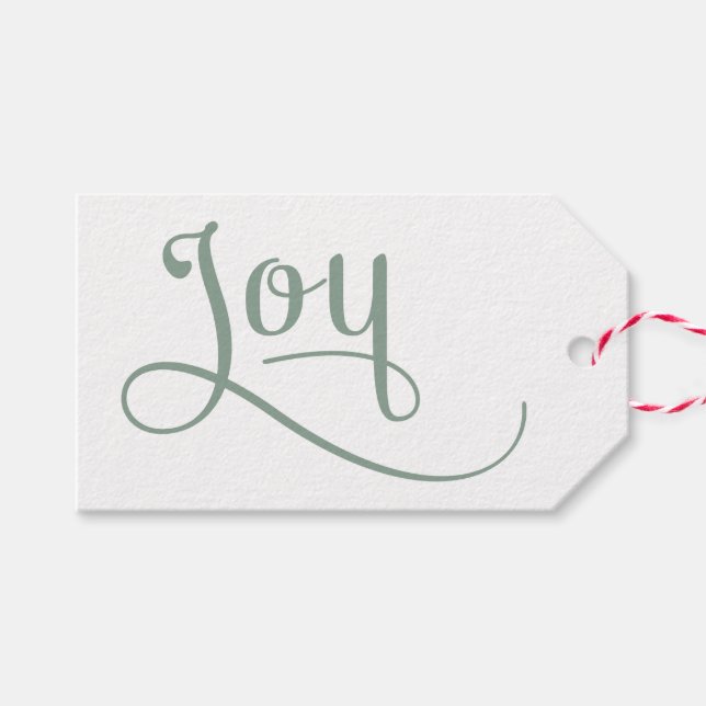 Etiqueta Para Presente Joy Script Sage (Frente (horizontal))