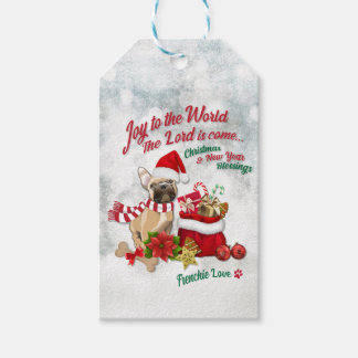 Etiqueta Para Presente Joy to the World - Frenchie Love