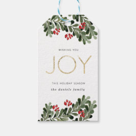 Etiqueta Para Presente Joyful Boughs de Holly