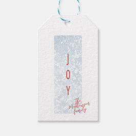 Etiqueta Para Presente Joyful Frosty Blue e Red Bright Regresso alegre