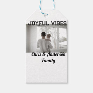 Etiqueta Para Presente Joyful Vibes pai filho da família Natal p