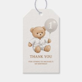 Etiqueta Para Presente "Judo Bear’s First Belt" – 1st Birthday White Belt