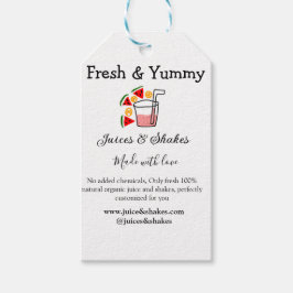 Etiqueta Para Presente Juices e shakes website de negócios de restaurante