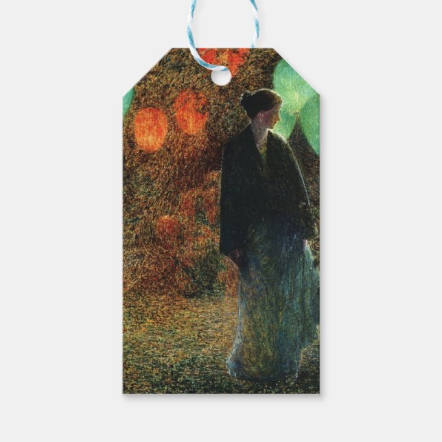 Etiqueta Para Presente Julho Night (por Childe Hassam) (Frente)