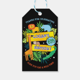 Etiqueta Para Presente JUNGLE ANIMAIS SAFARI ZOO - Aniversário