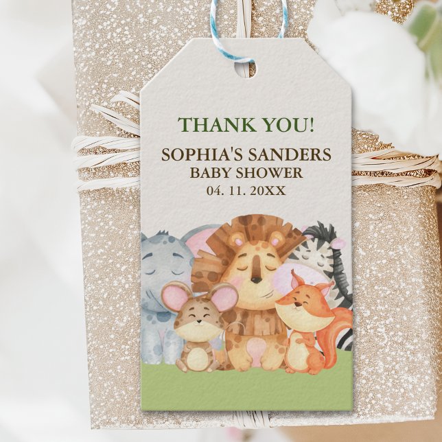 Etiqueta Para Presente Jungle animals Baby shower (Criador carregado)