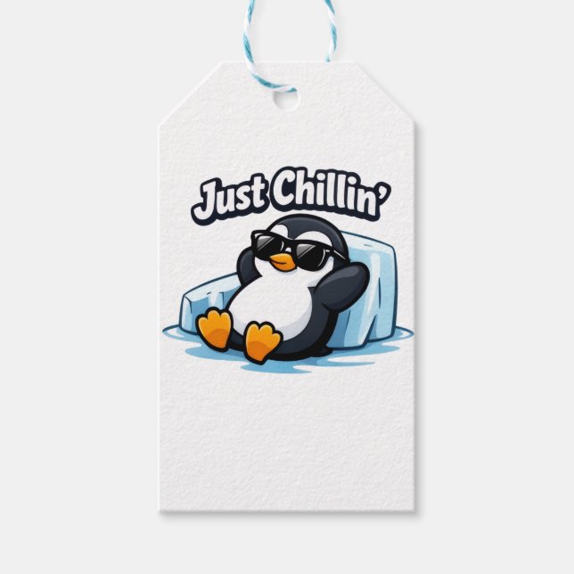 Etiqueta Para Presente JUST CHILLING PINGUIN Throw Pillow (Frente)