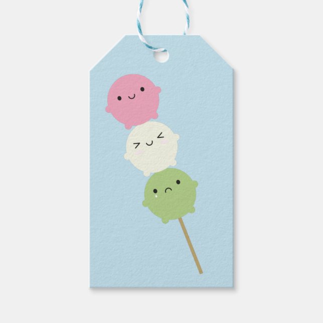 Etiqueta Para Presente Kawaii Mochi Dango (Frente)