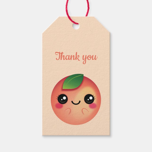 Etiqueta Para Presente Kawaii Peach (Frente)