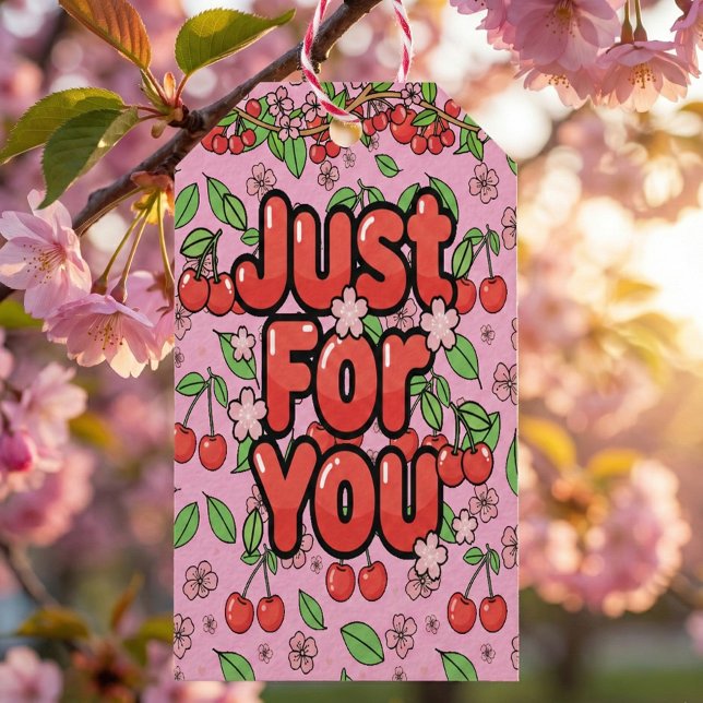 Etiqueta Para Presente Kawaii Red Cherry Vibes Cute Girly Aesthetic (Criador carregado)