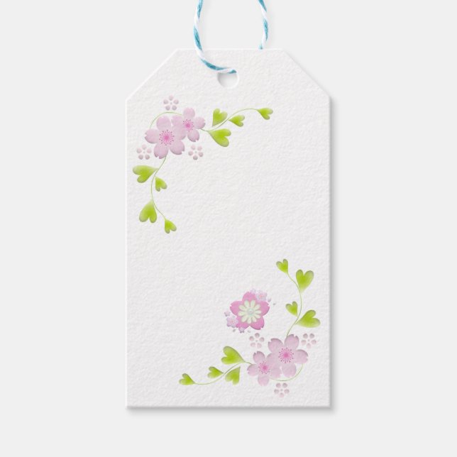 Etiqueta Para Presente Kawaii Style Sakura Cherry Tree Blossom (Frente)